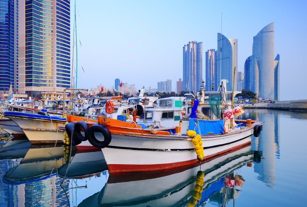Boats at Haeundae, Busan, South Korea